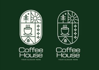 Monoline Coffee shop logo template