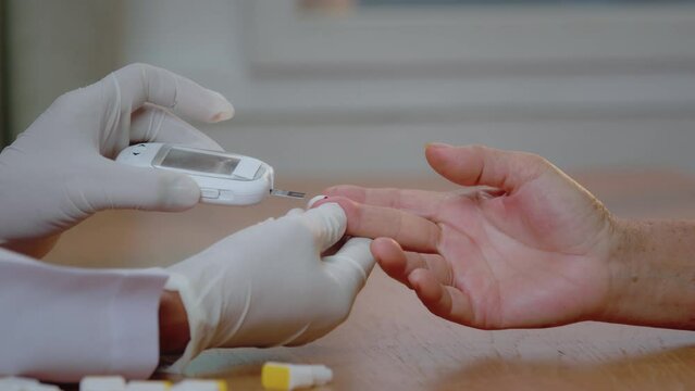 Diabetes test with measurement sugar level.