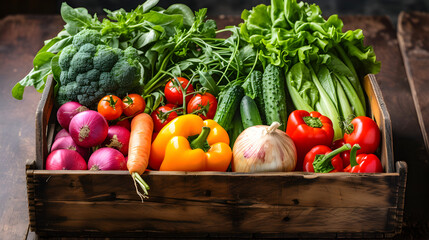 fresh vegetables background, generative ai