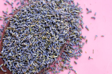 Dried lavender buds for brewing a herbal tea