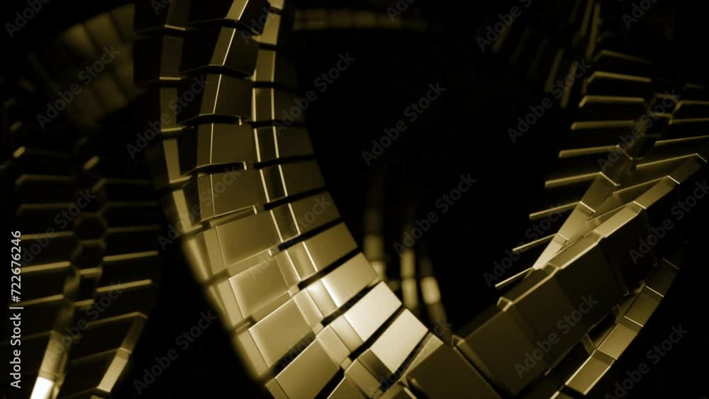 Poster rotating metal lines in twisted spiral. design. 3d spiral with metal carved lines in rotation. metal