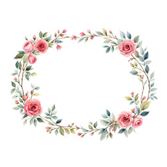 rose-floral-frame-watercolor-illustration-minimalist-colorful-wreath-no-background-artstation