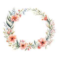 watercolor-illustration-by-featuring-a-minimalist-style-floral-frame-colorful-wreath