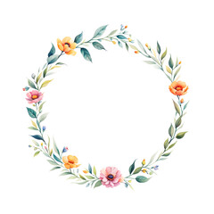 watercolor-illustration-by-featuring-a-minimalist-style-floral-frame-colorful-wreath