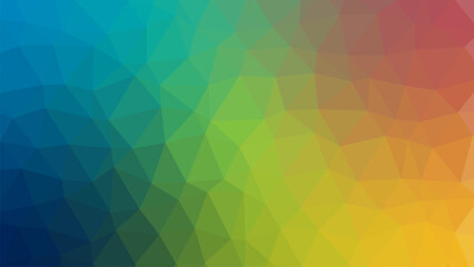 Abstract background consisting of triangles. Rainbow color gradient  vector illustration