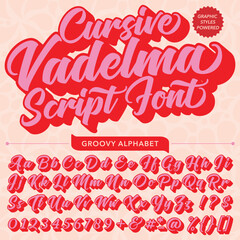 Cursive vadelma Script vintage retro bold Font template