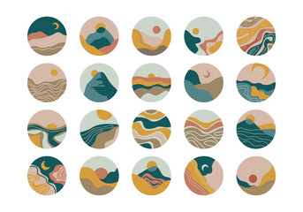 Circle Landscape View Element Set