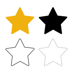 set of stars. Achievements for games. Customer rating feedback concept from client about employee of website. For mobile applications. Vector illustration
