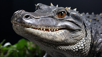 Obraz premium Portrait of smiling crocodile real photo