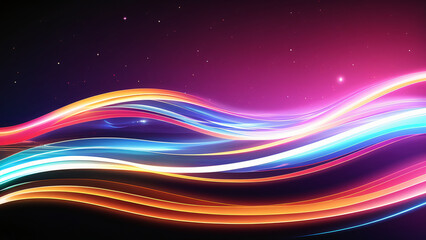 Neon Energy Wave: Abstract Digital Art with Flowing Lines and Colorful Motion