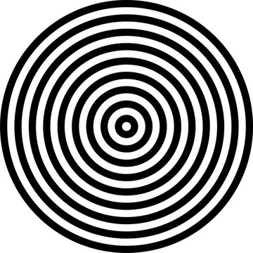 Circles in Circle Round Geometric Bull Eye Symbol Sign Icon. Vector Image.