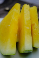 Watermelon (Citrullus lanatus) is a fruit that comes from the African desert. Yellow watermelon has a higher vitamin C content than  watermelon. Good for boosting immune system. 