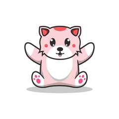 Illustration Cute Cat Mascot Logo