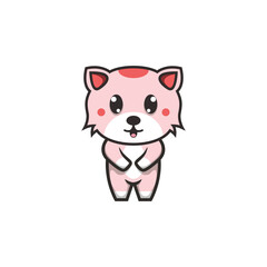 Illustration Cute Cat Mascot Logo