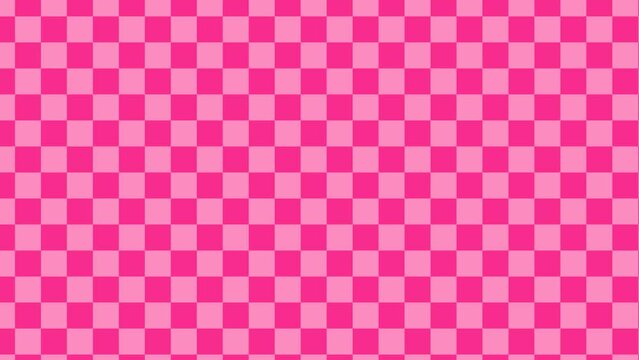 Video loop with checkered pattern background scrolling up (pink retro)