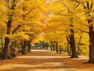 Fototapeta premium autumn trees in the park