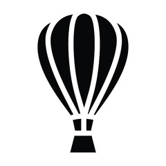 Vector illustration. Silhouette of hot air balloon. Air transport for travel. Isolated on white background