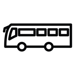 Bus icon set. Transport symbol in linear style. Vector illustration