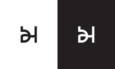 BH logo, monogram unique logo, black and white logo, premium elegant logo, letter BH Vector
