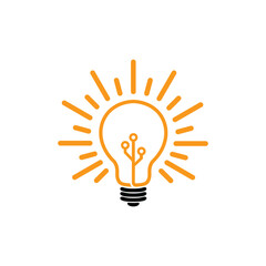 Lamp tech logo design vector,editable eps 10