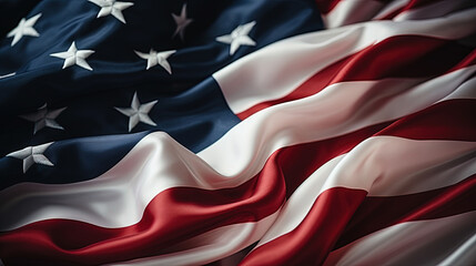 USA Flag Background-American Flag Wave Close-Up