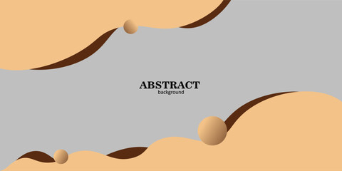 Brown geometric business banner design. creative banner design with wave shapes and lines for template. Simple bright white horizontal banner. Eps10 vector.