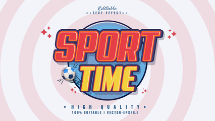 editable sport time  text effect.typhography logo