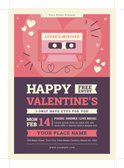 valentines day vertical poster template - obrazy, fototapety, plakaty