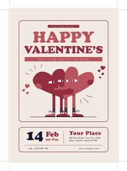 valentines day vertical poster template