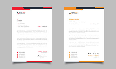 Red And Yellow Modern Business Letterhead Simple Clean Template Design