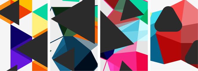 Triangle geometric abstract backgrounds. Vector illustration For Wallpaper, Banner, Background, Card, Book Illustration, landing page