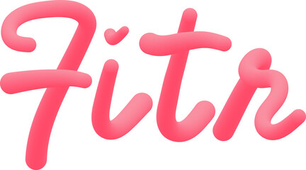 Faithful Fitr Muslim Celebration Greeting, text wave fluid pink gradient color