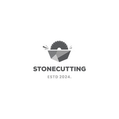 Stone cutting logo design retro hipster vintage