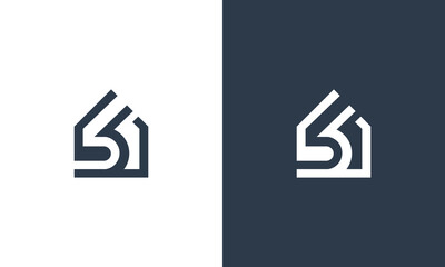 initial B build logo design vector