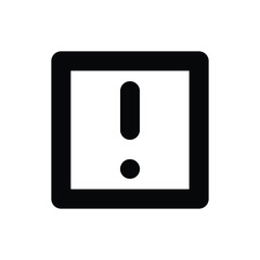 exclamation mark of square  alert warning traffic icon sign vector flat design for website app mobile UI