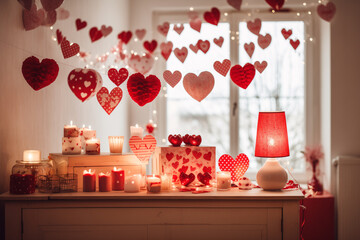 Romantic valentine's day home decoration for a memorable evening