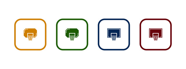 basketball ring icon vector illustration. basketball ring in different color design.