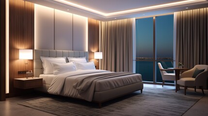 Luxury bedroom interior design. Generative AI