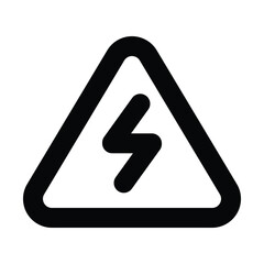 set high volt danger caution sign of triangle alert electrical hazard traffic warning danger icon design vector flat design for website mobile isolated on white Background