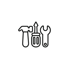 Tools line icon isolated on transparent background