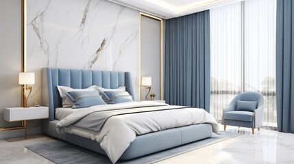 Luxury bedroom interior design. Generative AI