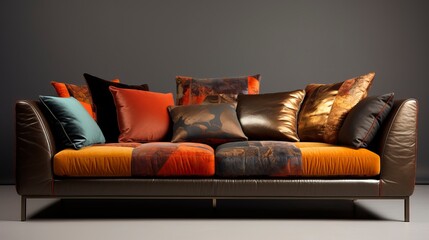 Different decor styles of vantage and modern sofa cushon  - obrazy, fototapety, plakaty