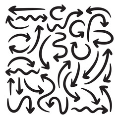 Set of arrow hand drawn vector