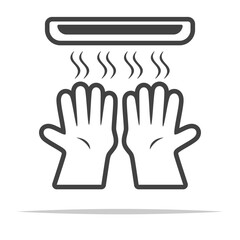 Hand dryer icon transparent vector isolated