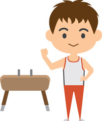 男子器械体操選手のイメージイラスト