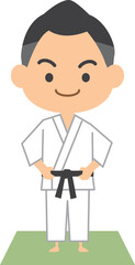 柔道をする男性のイメージイラスト