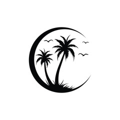Palm tree logo design vector,editable eps 10