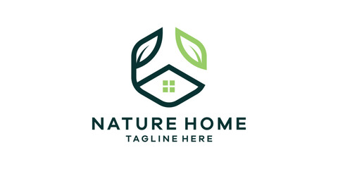 green house logo design, minimalist line, logo design symbol.