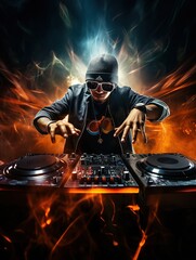 DJ plays