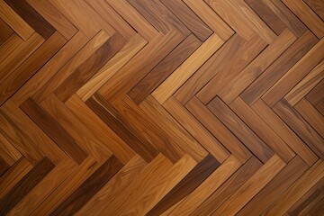 Natural Elegance, Top View of Parquet Floor Bathed in Soft Daylight, Showcasing a Rich Wooden Pattern with Oak Texture